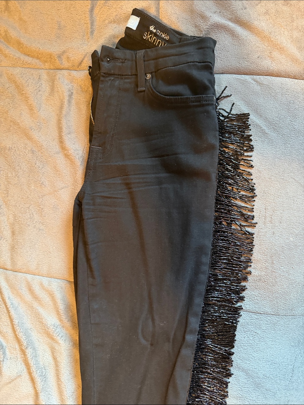 The all 7 Skinny Jeans with Fringe Trim